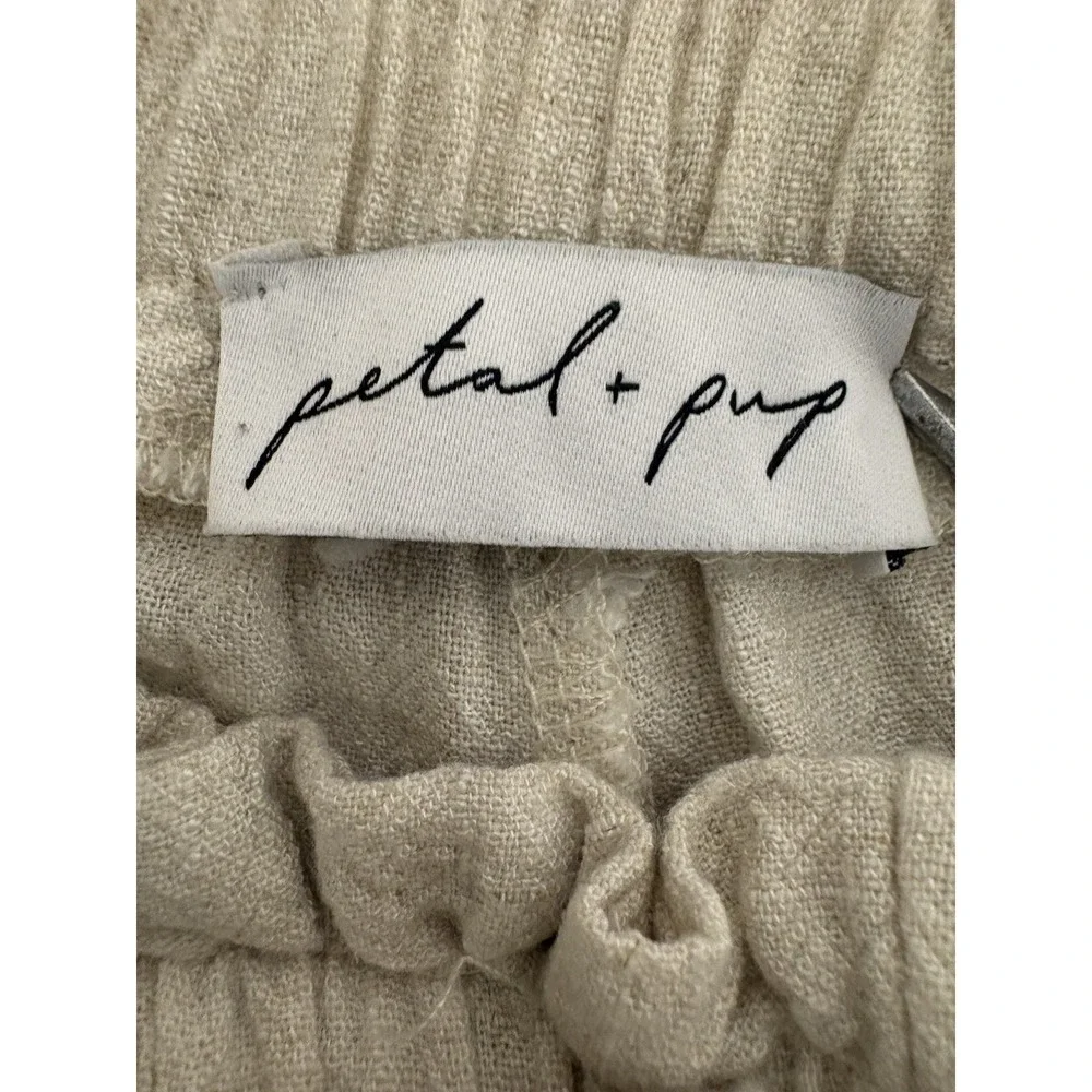 Petal And Pup Wide Leg Linen Capri Crop Pants Pull On Woven Boho Vacation Sz 6